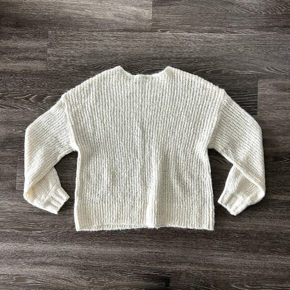Reformation Kaya Oversized Baby Alpaca Wool Sweater Cream Sz XS Cozy Chunky Knit - Picture 9 of 16